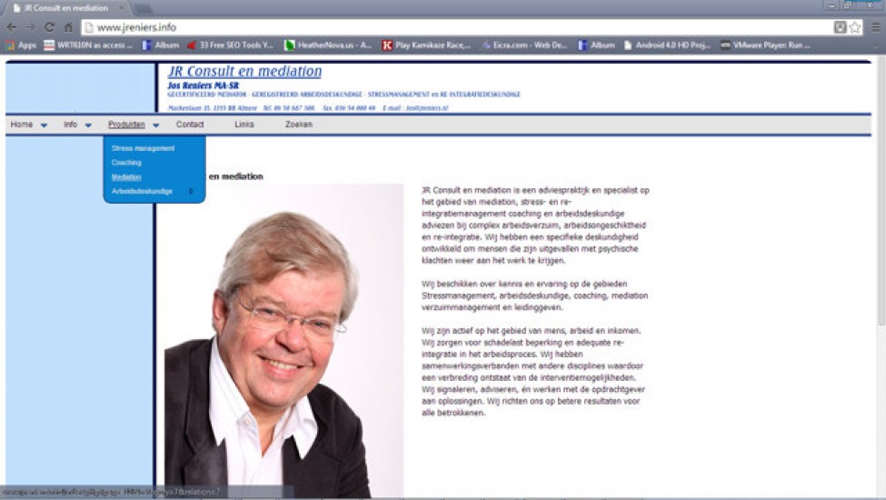 Alle sites werken op PHP, MySQL, Javascript en met een HTML template.